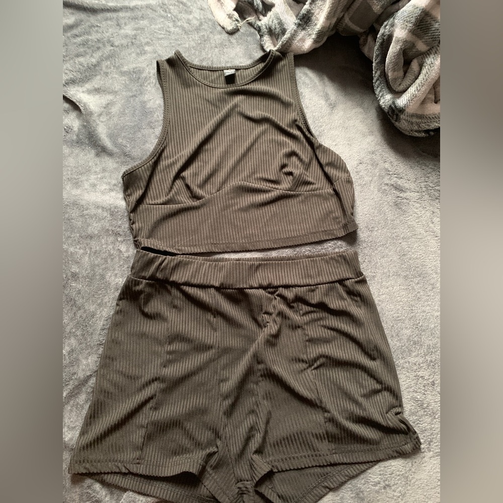 Black shorts 2 piece set